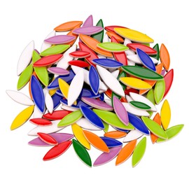 Filhome 500g Random Leaf Ceramics Mosaic Tiles for DIY Crafts, Irregular Leaves Mosaic Pieces for DIY Mosaic Making Craft Hobby Arts Home Wall Decoration Mosaic Making Supplies (Mix Color)