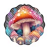 Versatility Mushroom Motif Wind Spinner 10" Metal Round Outdoor Indoor