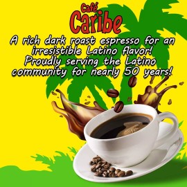 Cafe Caribe Decaf Latin Inspired Ground 100% Espresso Roasted Coffee - 10 Ounce