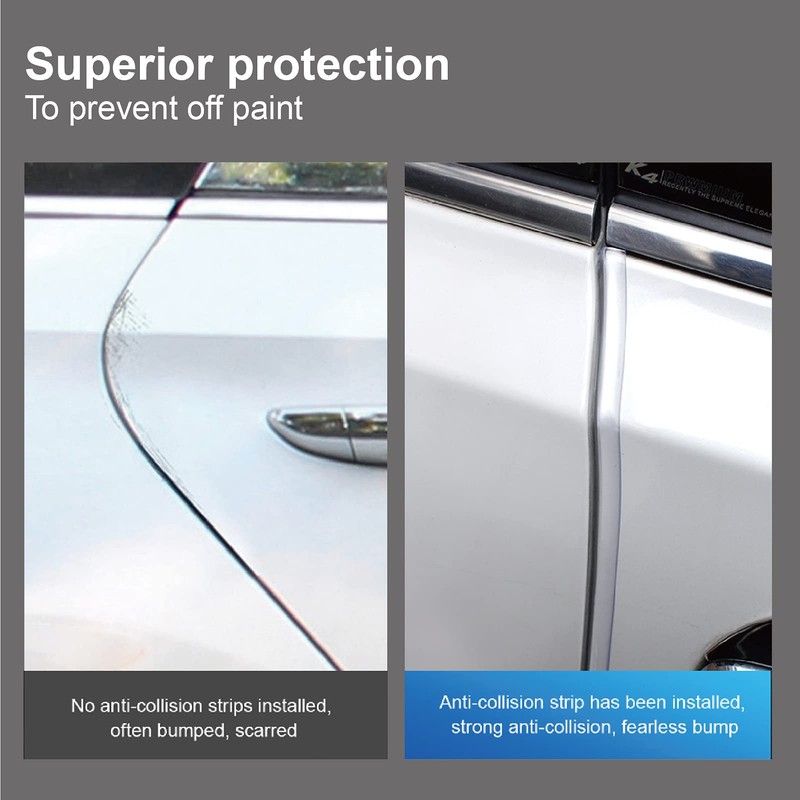 Car Door Edge Guards, 32ft Clear Chrome Universal U Shape