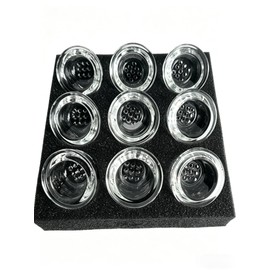 9Pcs 9-Hole Borosilicate Glass Bowl Screens for Pipe, Heat-Resistant