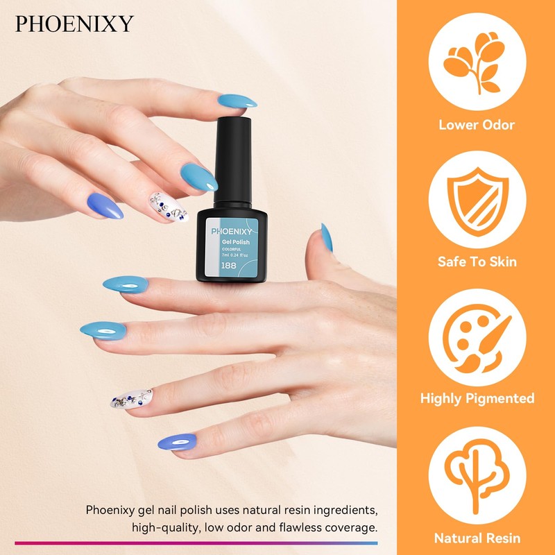 Phoenixy Gel Nail Polish 25+5 PCS Nail Polish Set with