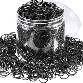 2000 Pack Mini Rubber Bands Elastic Hair Bands Soft Hair Ties with Box for Hair Braiding Hair Wedding Hairstyle(Black)