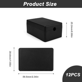 LWLWA Electrical Box Small Electronic Housing Plastic, Maximum Usable Wire Diameter 6 mm, for Components, Cabling (59.5 x 39.4 x 25.2 mm) Pack of 12