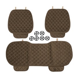 Partuto 1 Set 51x58cm Universal Car Seat Cushion - for Car Travel Driving Seat Protection Pad Cover Anti-Slip - Polyester Brown