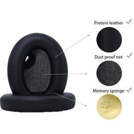 Replacement Ear Pads Compatible with Sony WH-1000XM4 Wireless Noise-canceling Headphones, Akkiv Replacement Ear Pads Made of Protein Leather and Memory Foam (Black)