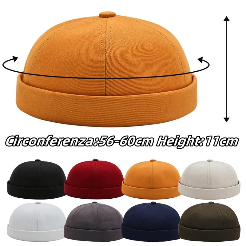 YKDLLF Summer Docker Cap Cotton Men's Adjustable Sailor Hat Cap