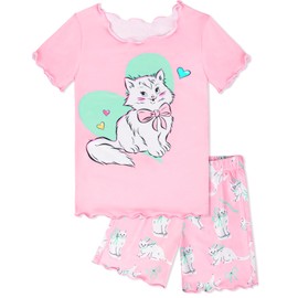 Sylfairy Girls Pajamas Set Toddler Girls Gifts PJs Summer Sleepwear Short Sleeve Top and Pants Jammies Set