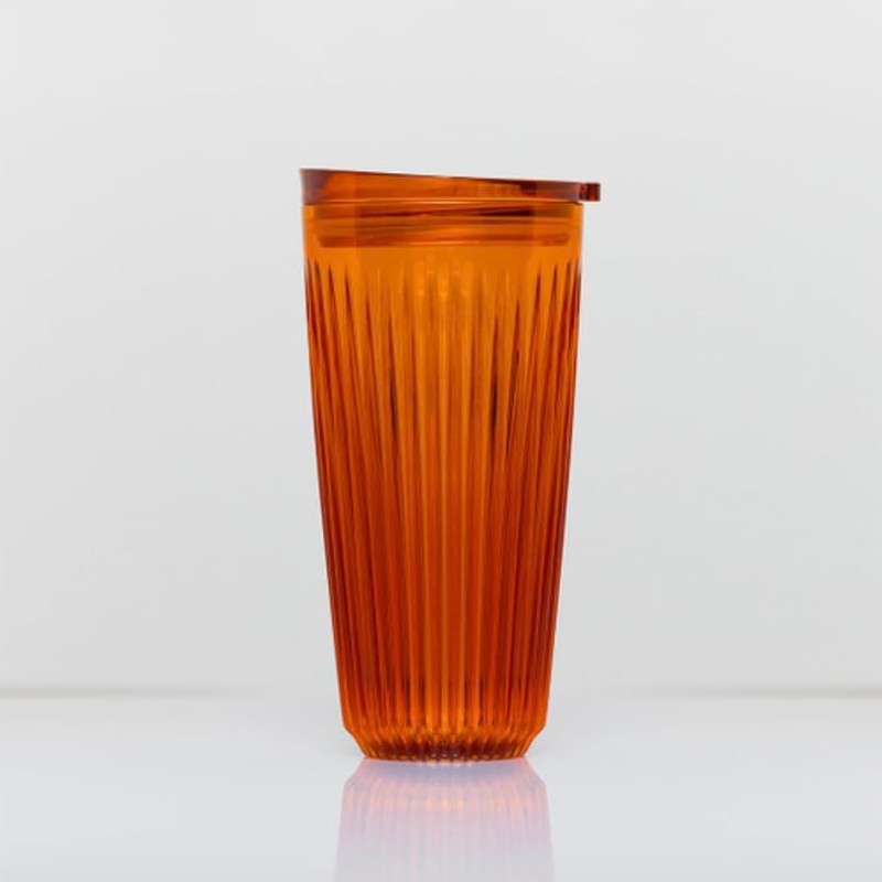 Huskee Renew Range Cup & Lid- Amber and Smoke -