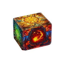 sabermaster Card Deck Box Fits for YGO MTG，100+ Card Storage Box Trading Card Games PU Leather Card Storage Box Premium Card Deck Case (MTG elemental)
