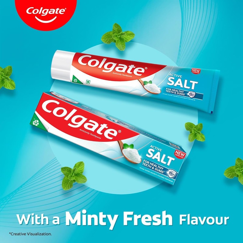 Salt Toothpaste with Mint for Fresh Breath and Gum Care,