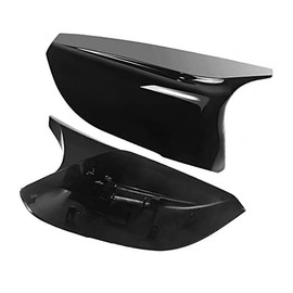 1 Pair Rear View Side Mirror Cover Door Mirror Caps Ox Horn Style Compatible with Nfiniti Q50 Sedan Q60 Q70 QX30 2014-2020 (Glossy Black)