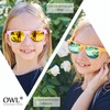 3 Pack Kids Sunglasses Clear Lens Yellow Red Matte Mirror