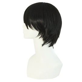 MapofBeauty Fashion Men's Short Straight Wig (Black)