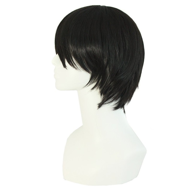MapofBeauty Fashion Men's Short Straight Wig (Black)