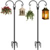 AnBaiMei Outdoor Double Shepherds Hook with 5 Prong Base, 76