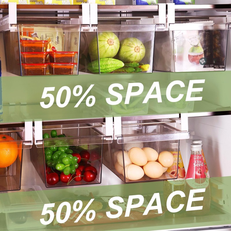 Yatmung 2 Pack Extra-Large Deli Drawer Organizer for Refrigerator Pull