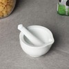 LEETOYI Porcelain Small Mortar and Pestle, Ceramic Herb Grinder Pill