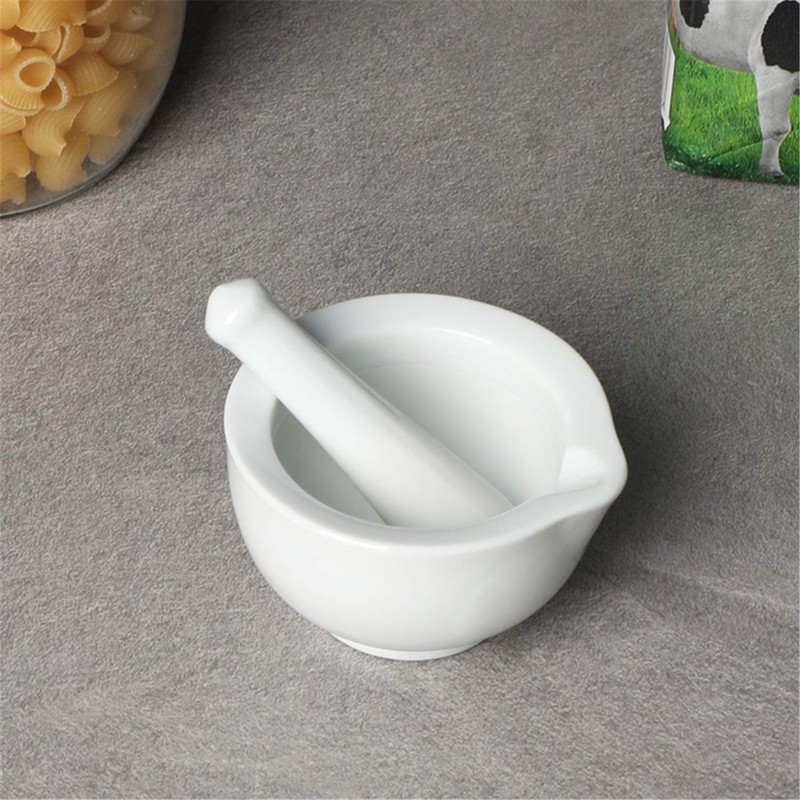 LEETOYI Porcelain Small Mortar and Pestle, Ceramic Herb Grinder Pill