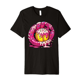 Softball Drip Ice Cream Sprinkles Softball Glove Kids Girls Premium T-Shirt