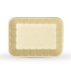 DISPOSABLE GREEN® | 24 cm x 18 cm Rectangle Tray | 25 Pcs | Super Strong | Unbleached Sugarcane Bagasse | Home COMPOSTABLE, Biodegradable, ECO Friendly