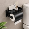 Toilet Paper Holder for Bathroom - Self-Adhesive Ventilated Wall Mount