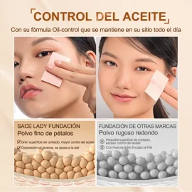 Base De Maquillaje Sace Lady Mate Polvo + Máscara 2pcs