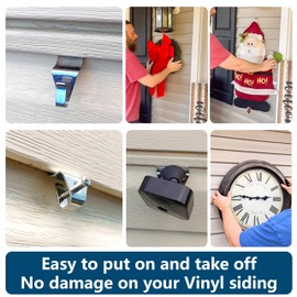 NACETURE Vinyl Siding Hooks & Screws - 16 Pack Heavy Duty No-Hole Needed Stainless Steel Hanger for Outdoor Mount Home Security Camera