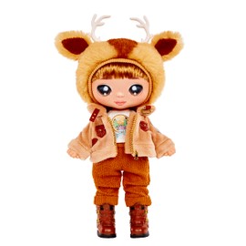 Na! Na! Na! Surprise - Donnie Ranger - Reindeer Inspired Soft Plush Doll with Brown Hair, Hat, Outfit & Fluffy Animal Hanging Bag - Collectable - For Children Aged 5 Years and Up