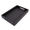 EDHAS Acacia Wood Rectangle BLACK Serving Tray for Breakfast Dinner