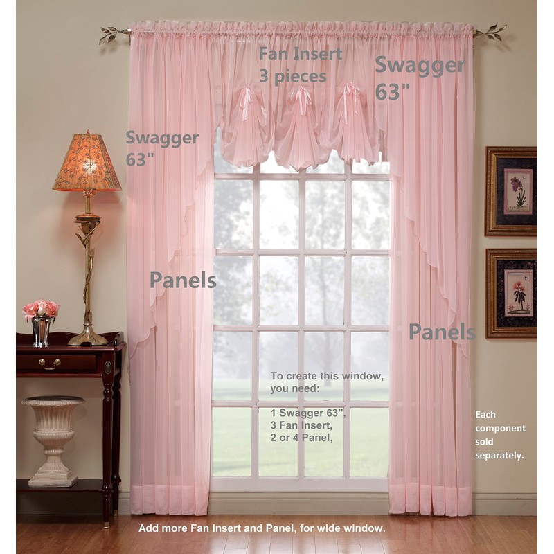 Today's Curtain Emelia Original Voile Panel 84", Rose, 60" W