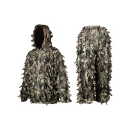 WOLFHUNT Ghillie Suit 3D Leafy Prym1 Camo Hunting Suit – Lightweight, Breathable Camouflage for Outdoor Hunting & Stealth, XL/XXL