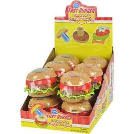 Koko's Fast Burger Dip-N-Lik, Lollipop with Candy Powder, 8.8 Ounces - 12 Count Display Box