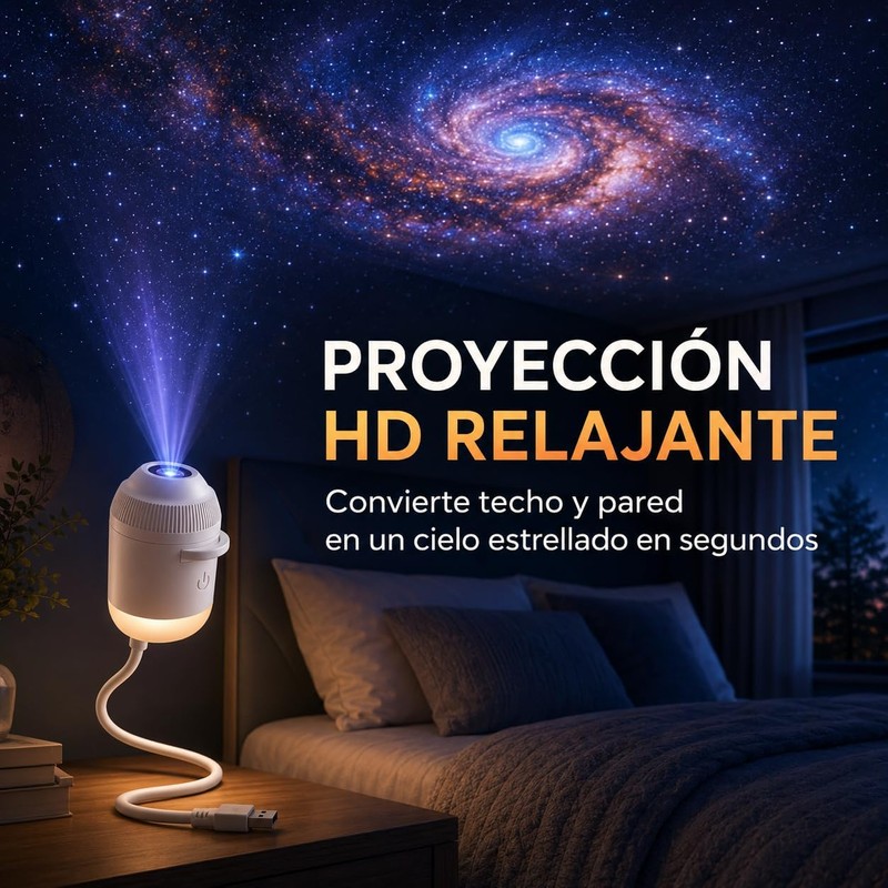 HD Smart Dynamic 5D Holographic Night Light Projector, Plug and