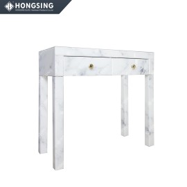 Makeup Vanity Desk for Bedroom Simple White Marble & Pink Small Dressing Table with 2 Drawersize: 80*35*76CM, color: White