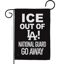 Abolish ICE ICE Out of LA Guard Flag Yard Sign Wall Hanging Decor Home Porch Balcony Lawn Bandera para Mexican Gifts SF NY MAGA Sign Protest Poster Californian Decor Los Angeles Pride