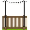 2 Pack String Light Poles,5 Ft Metal Poles with Fence