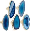 Nupuyai Pack of 4 Agate Slice Furniture Knobs, Blue Crystal