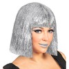 Widmann 01507 – Wig Glitzy Vegas, Silver, Carnival, Theme Party