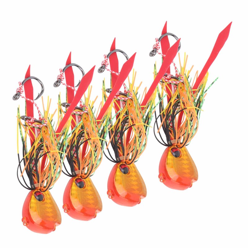 4Pcs 65g Fishing Artificial Baits Silicone Skirts Lures with Hook
