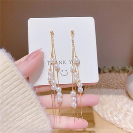 Pearl Earrings for Women Bow Pearl Earrings Pearl Hoop Earrings Pearl Flower Earrings Silver Pearl Dangle Earrings Wedding Bridal Jewelry Christmas Gifts for Her