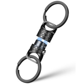 TIMULTI Magnetic Releaser, Detachable Key Holder, Load Capacity 22.0 lbs (10 kg), Locking Function, Quick Release, Stylish, Men's, Key Ring, Bicycle, Key Storage, Aluminum diagonal line x 1