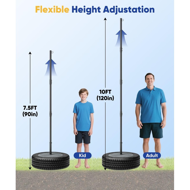Ansionsol Tetherball Sets with Ball & Rope for Outdoor Backyard,