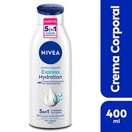 NIVEA Crema Corporal Humectante Express Hydration (400 ml) - 48 horas de Humectación Porfunda - Enriquecida con Minerales Marinos - Ideal para Piel No