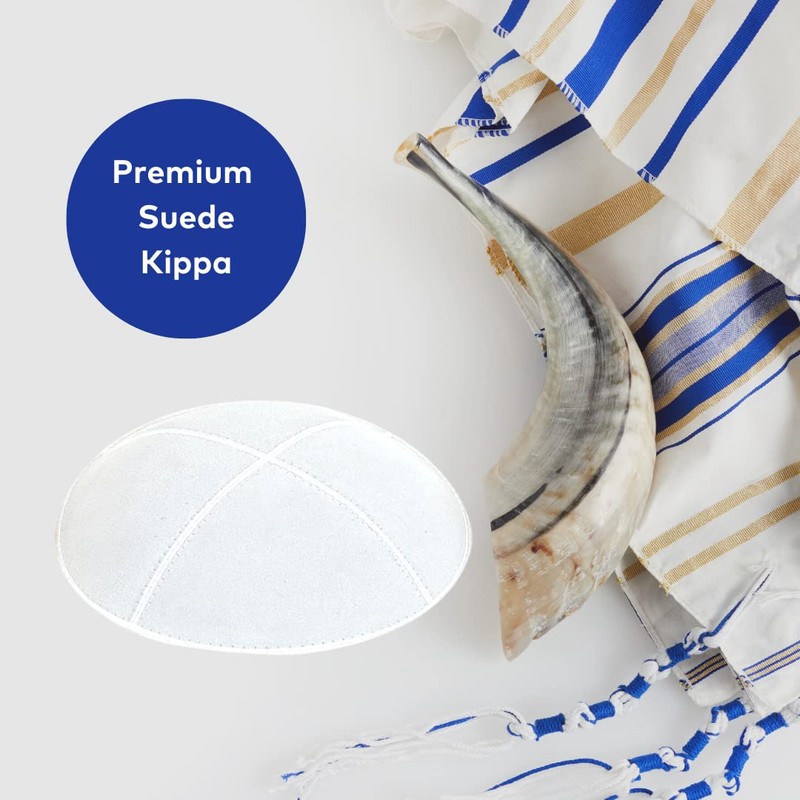 The Kabbalah Centre Suede Leather Fabric Kippot Four Panel Kippah