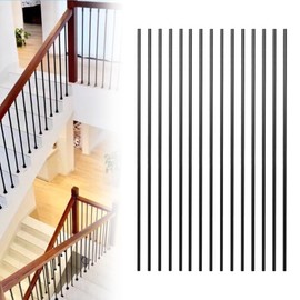 Wemily 15-Pack Iron Balusters for Staircase,Hollow Classic Round Stair Balusters,Satin Black Balusters for Staircase Interior,5/8" Round x 44" Long(Satin Black)
