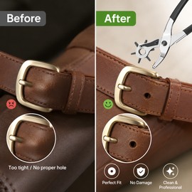 Rotary Leather Hole Punch Pliers for Precision Crafting – Adjustable Belt & Watch Band Punch Tool