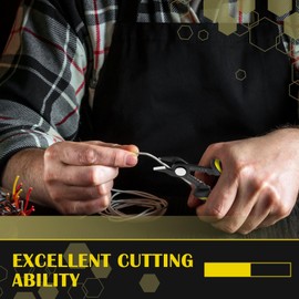 Wire Stripper Pliers 6 Inch 2 in 1 Multifunctional Cable Peeling Plier with Safety Lock Ergonomic Wire Cutting Hand Tool for 20-10 AWG.(yellow)