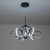 LANGLITIAODENG Chrome/Black LED Ceiling Light with Remote Control, Dimmable Lustre