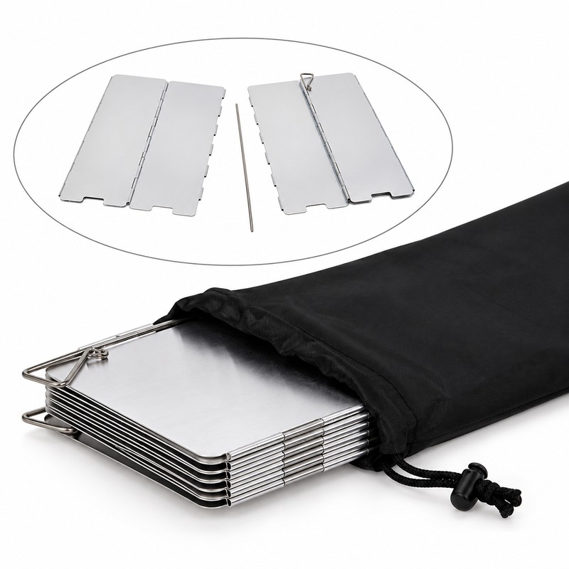 Aluminum Camping Stove Wind Shield for Outdoor Cooking – Multi-Panel